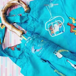 Tsumori Chisato Blue Umbrella with blue cat bag set rare new